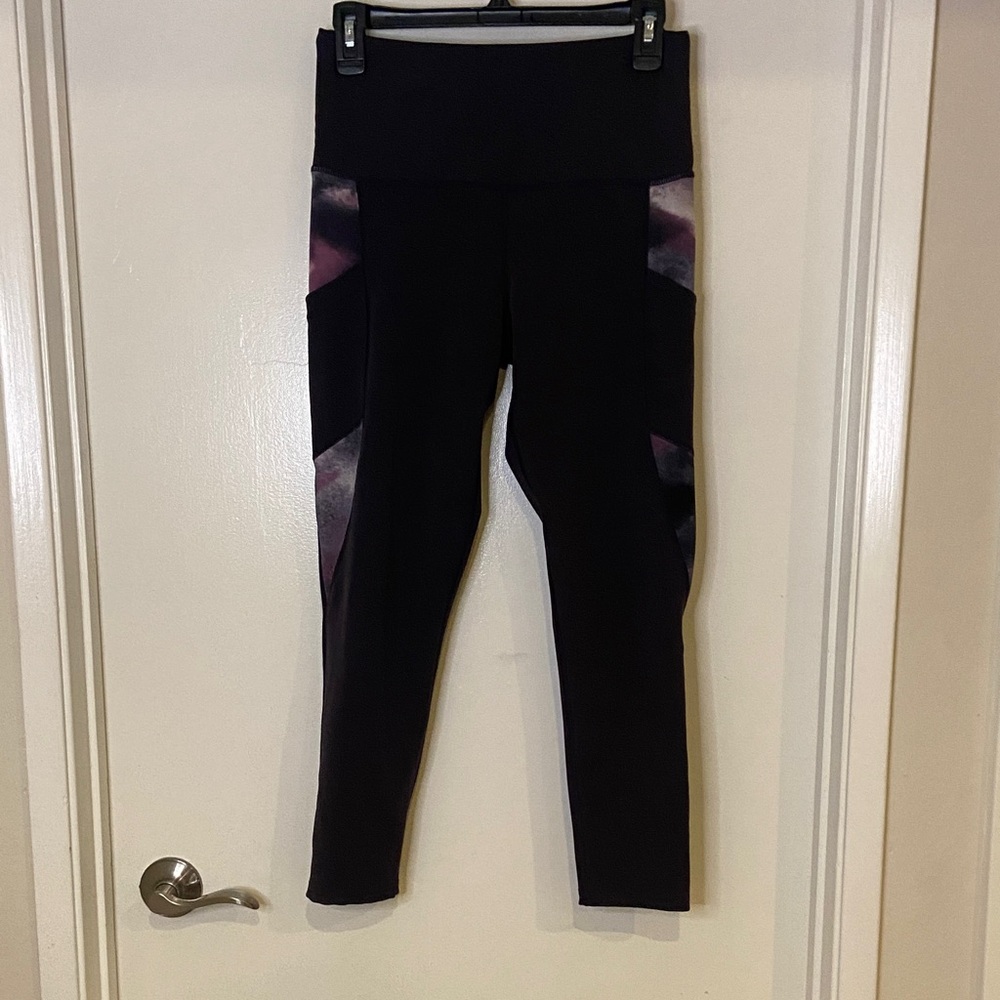 Black and Purple Leggings with pocket